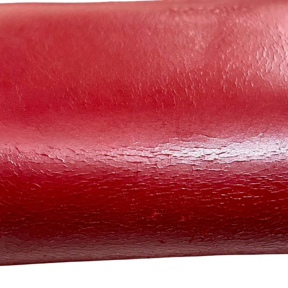 Vintage Oroton Red Leather Shoulder Bag with Silver Ring Detail - Picture 4 of 11